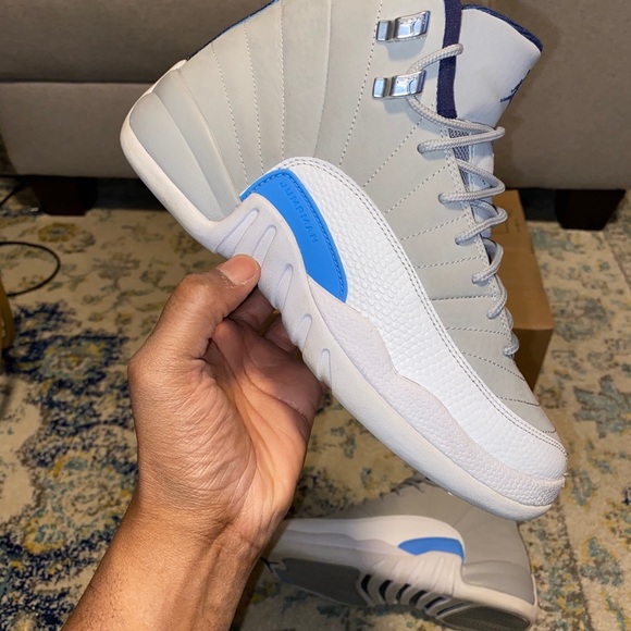 Jordan 12 Retro ‘Grey University Blue’ 7Y=Wmns 8.5 - Picture 9 of 15